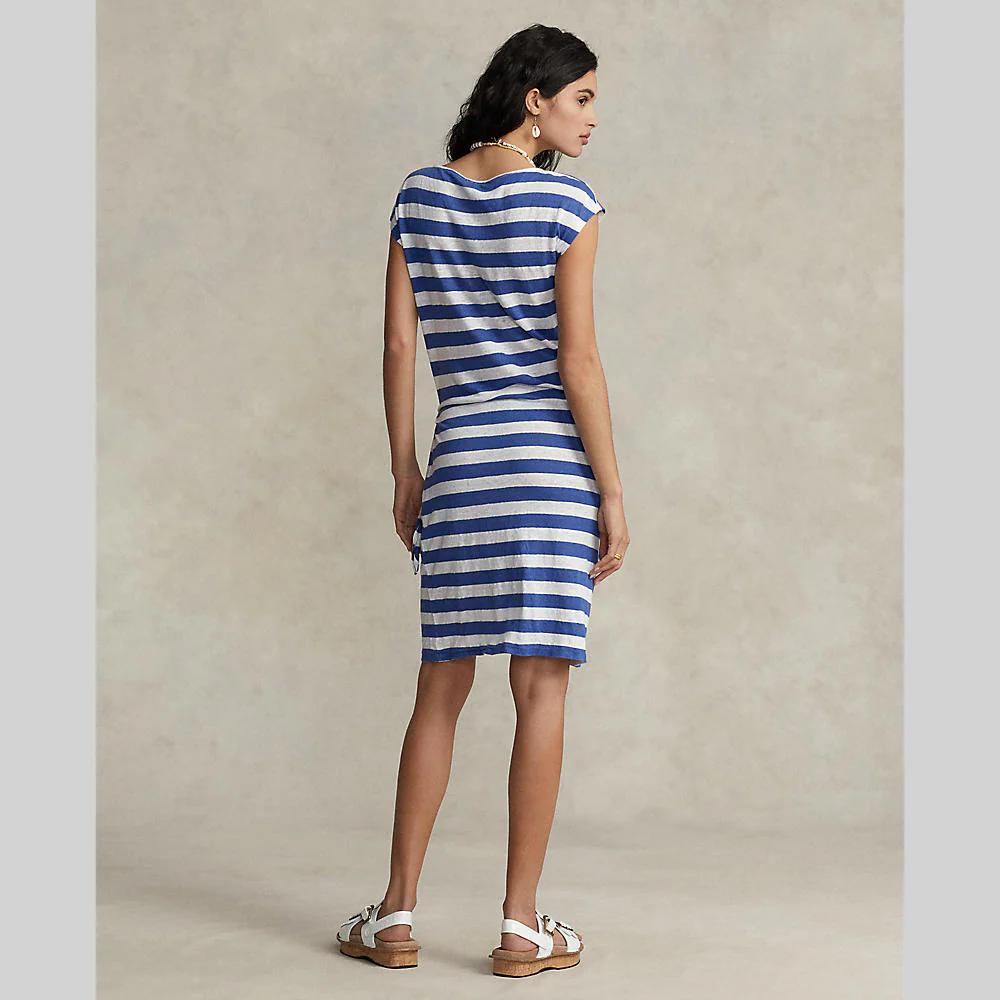 Polo Ralph Lauren - Striped Wrap-Detail Jersey Dress - Image 8