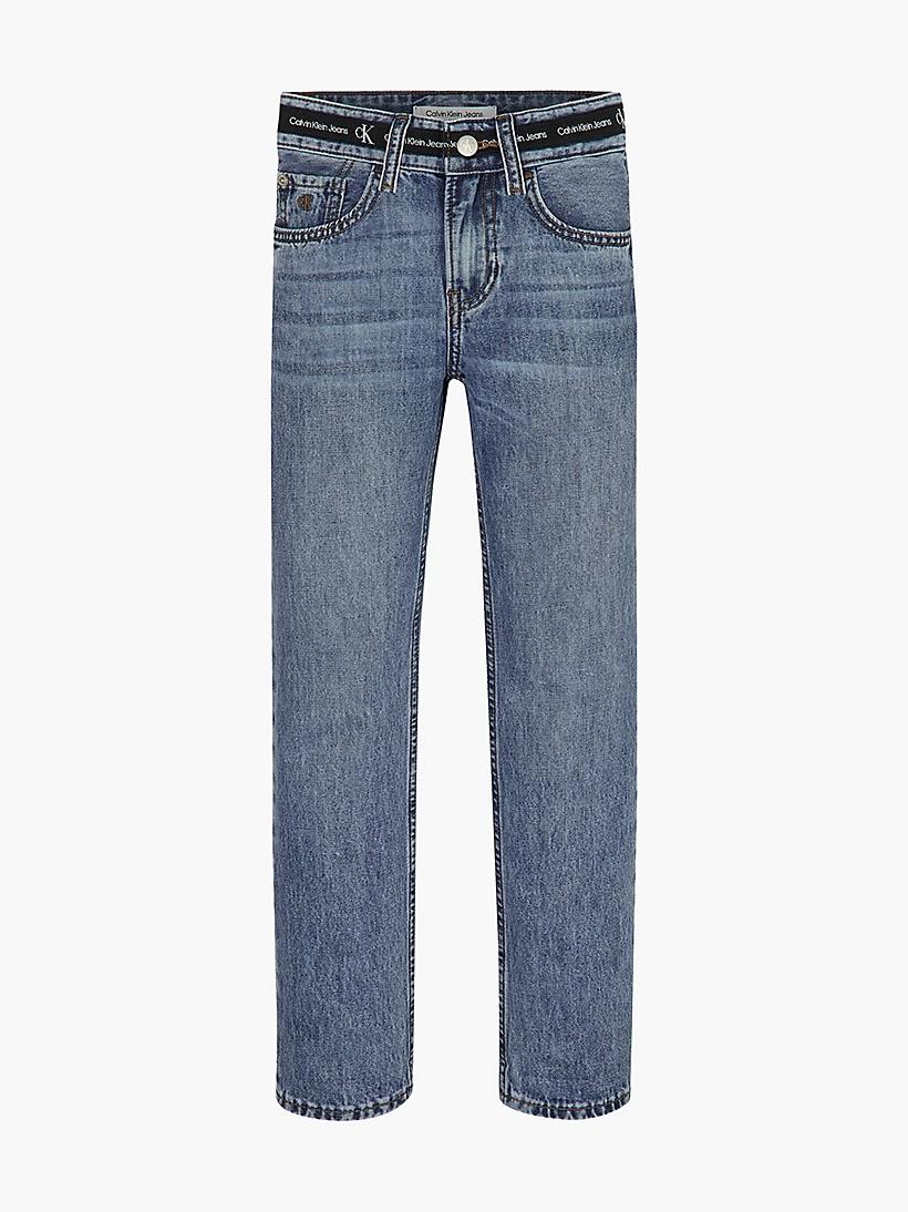 Calvin Klein  - Boys -  Logo Tape Straight Jeans - Image 2