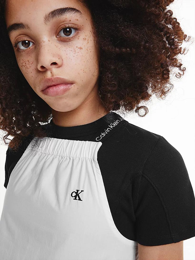Calvin Klein  - Girls -  Logo Tape Regular Fit Midi Dress - Image 3