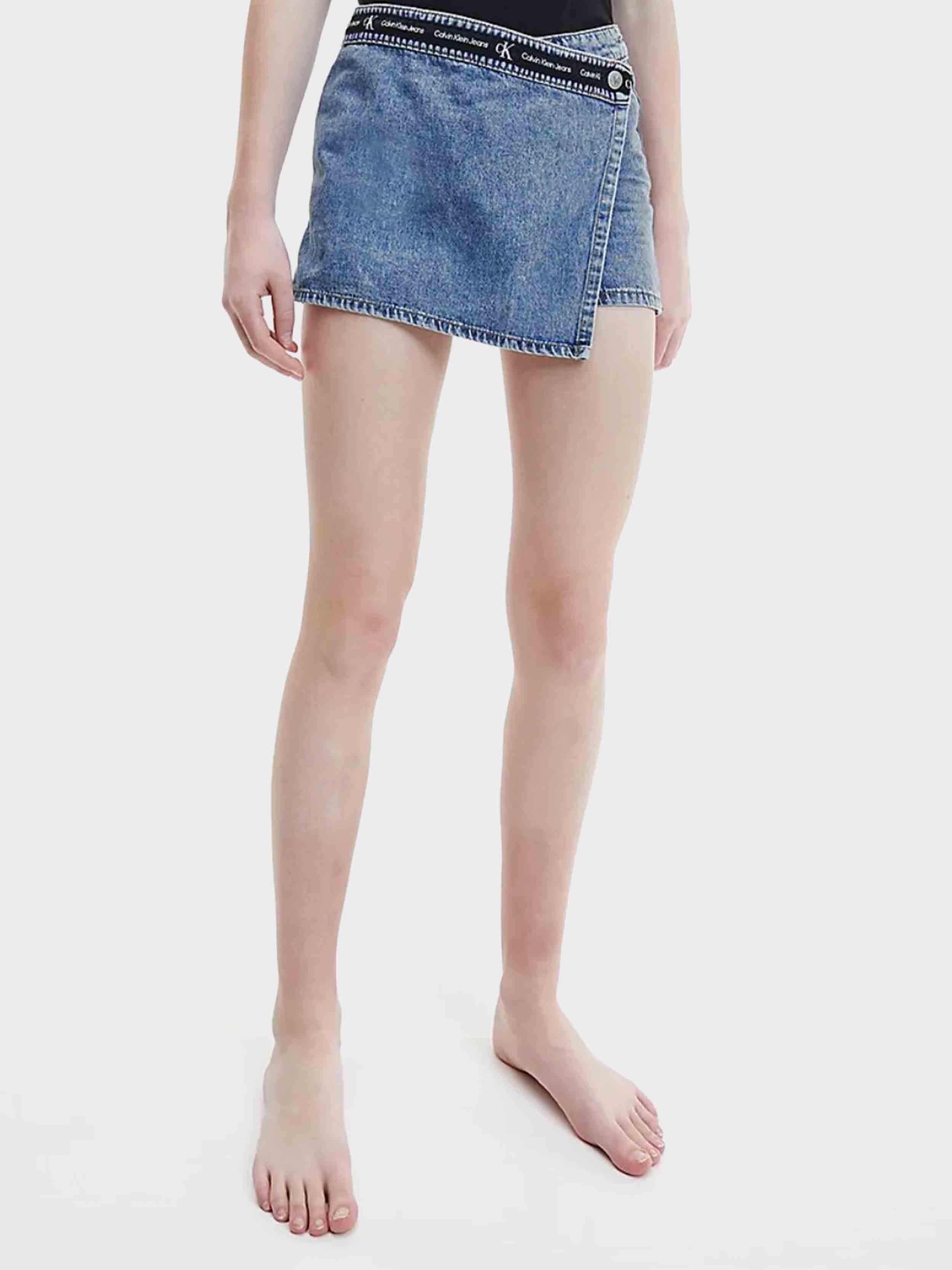 Calvin Klein - Girls' Logo Tape Denim Skort - Image 3