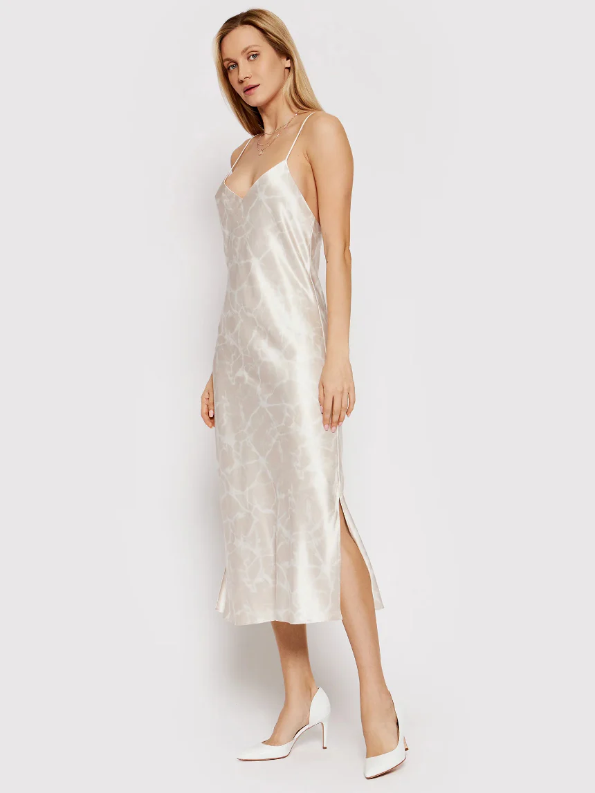 Calvin Klein - Satin Printed Midi Slip Dress Slim Fit - Image 2