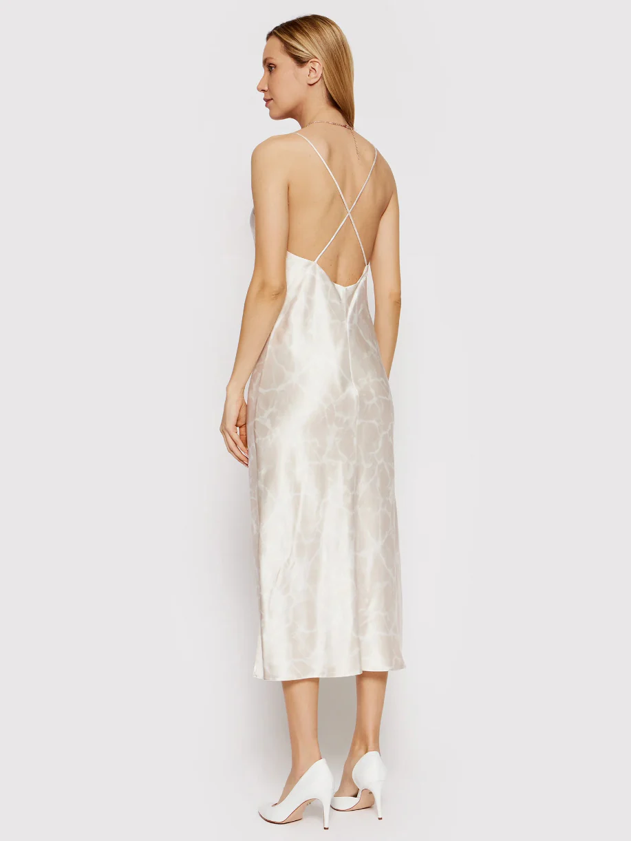 Calvin Klein - Satin Printed Midi Slip Dress Slim Fit - Image 3