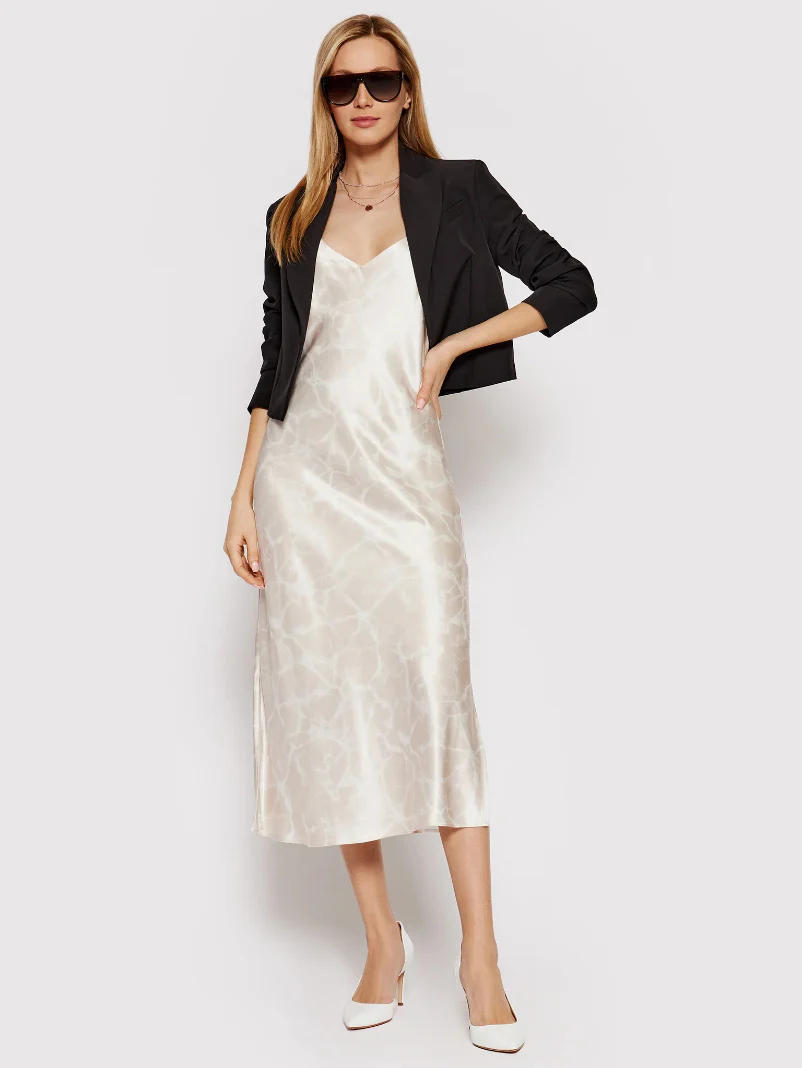 Calvin Klein - Satin Printed Midi Slip Dress Slim Fit - Image 5