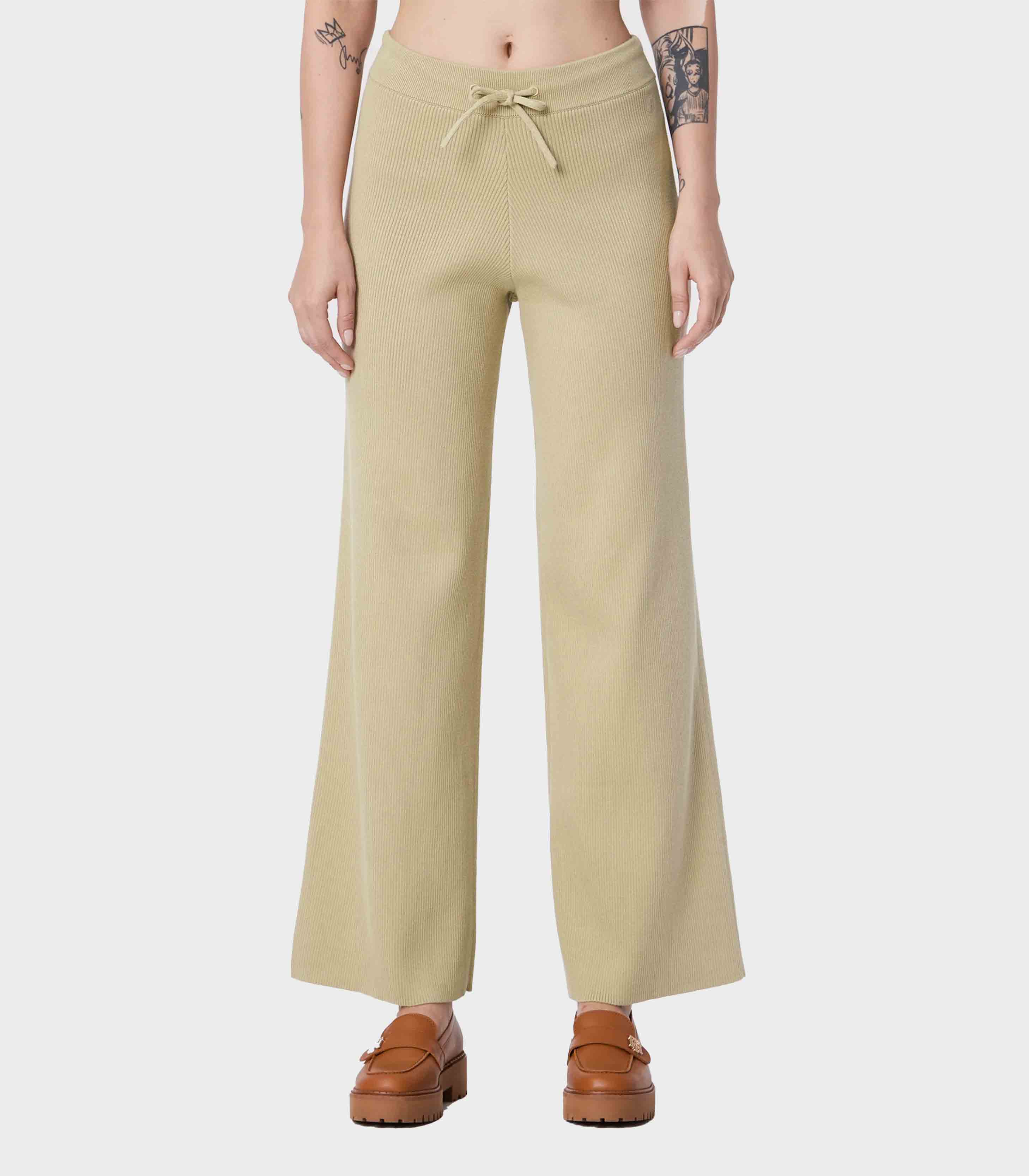 Tommy Hilfiger - Ribbed Organic Cotton Wide Leg Relaxed Fit Trousers - Image 3
