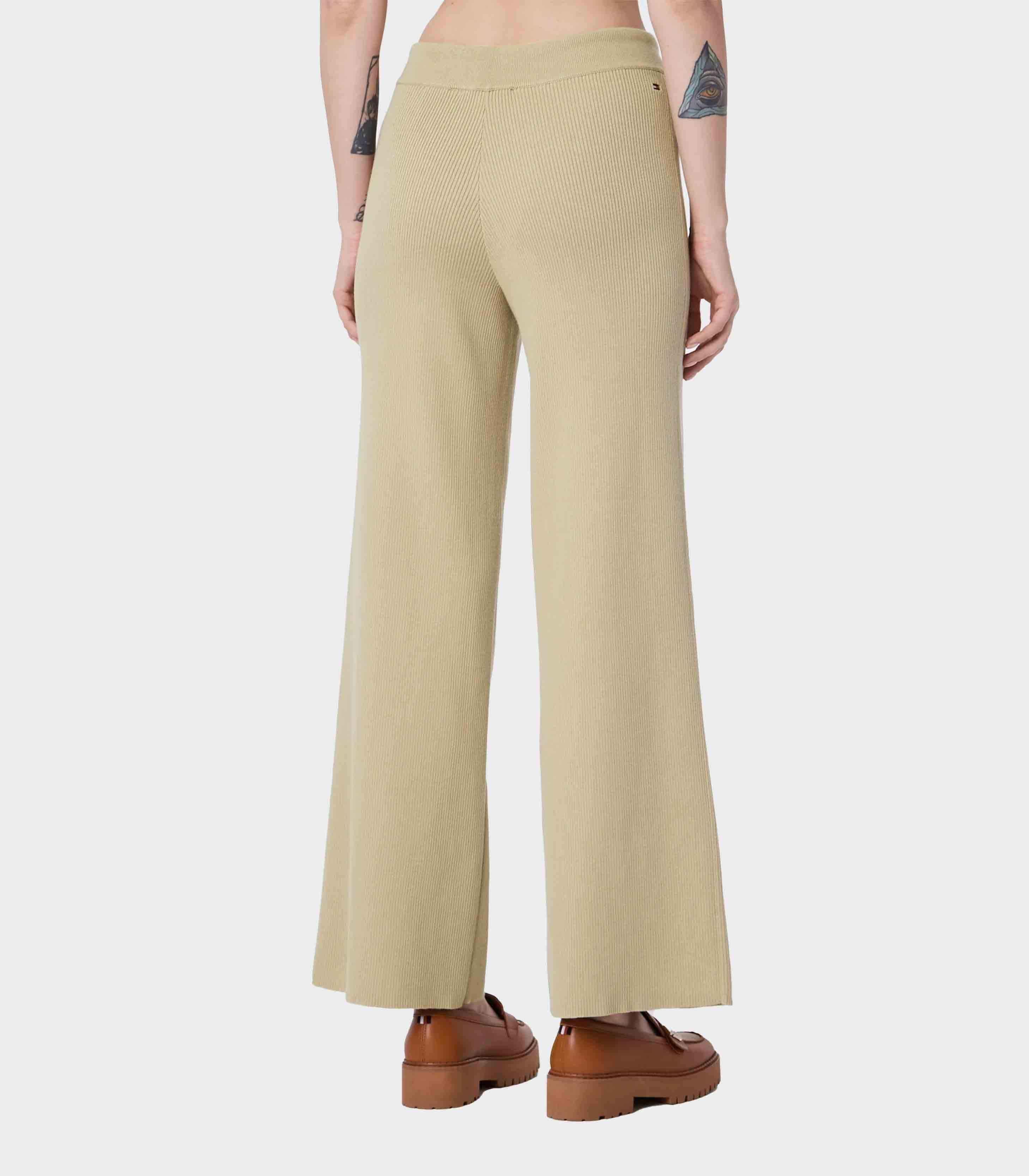 Tommy Hilfiger - Ribbed Organic Cotton Wide Leg Relaxed Fit Trousers - Image 4