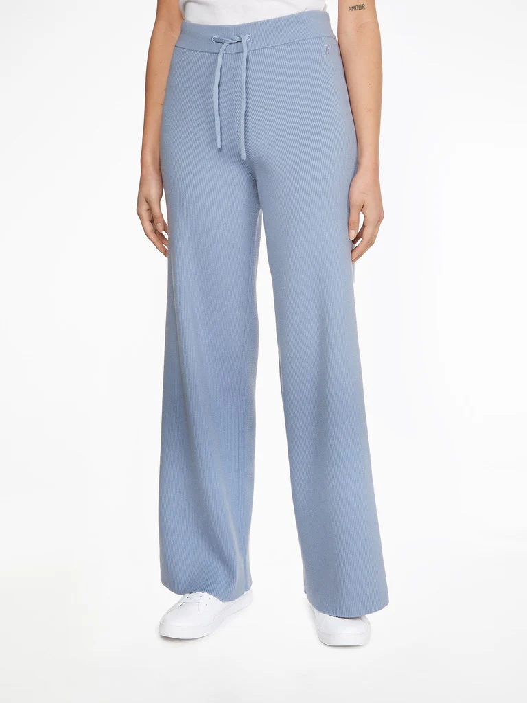 Tommy Hilfiger - Ribbed Organic Cotton Wide Leg Relaxed Fit Trousers - Image 7
