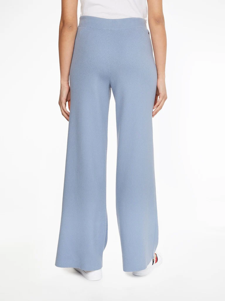 Tommy Hilfiger - Ribbed Organic Cotton Wide Leg Relaxed Fit Trousers - Image 8