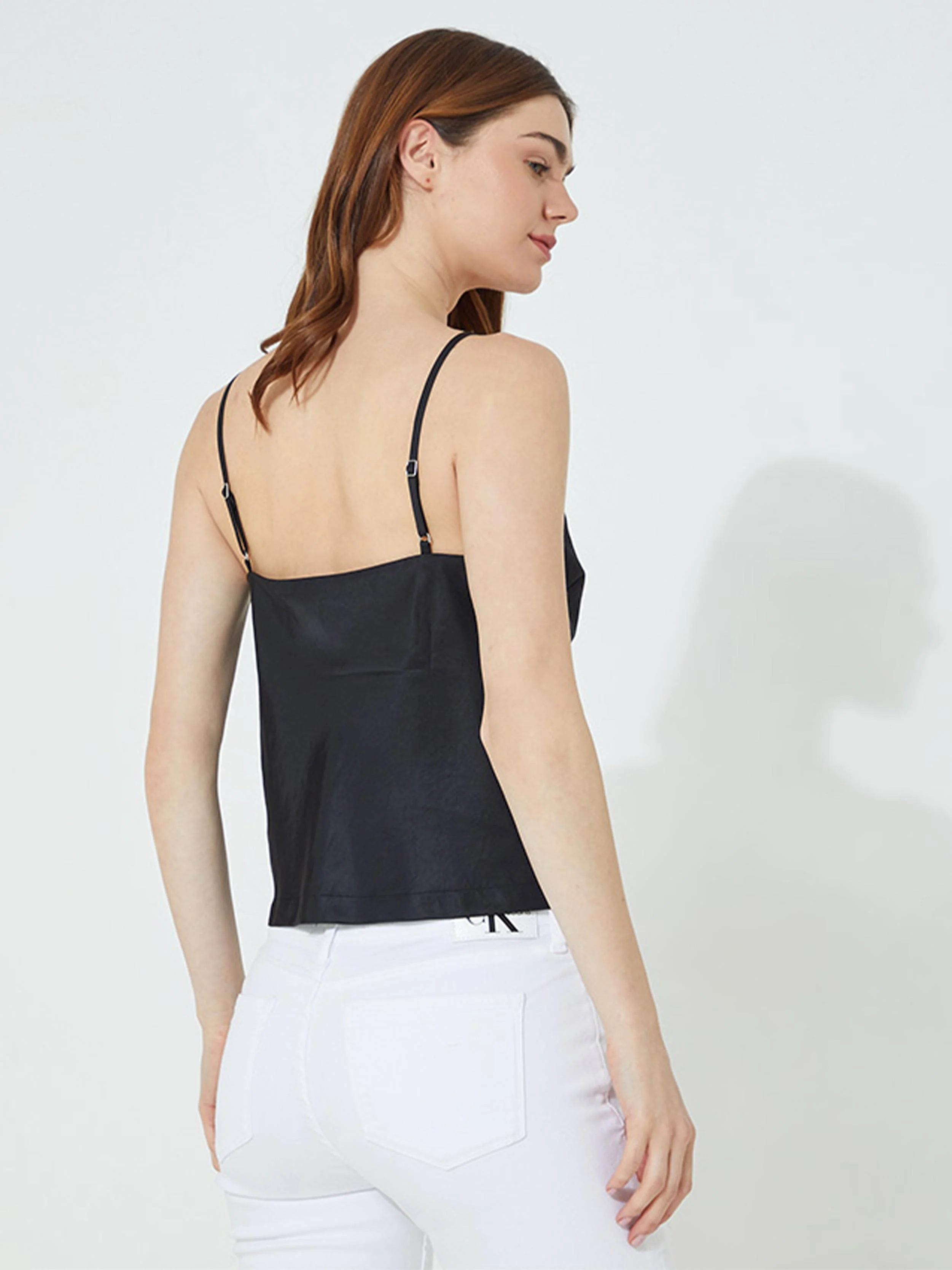 Calvin Klein Jeans - Women's Monogram Satin Cami Top Regular Fit - Image 4