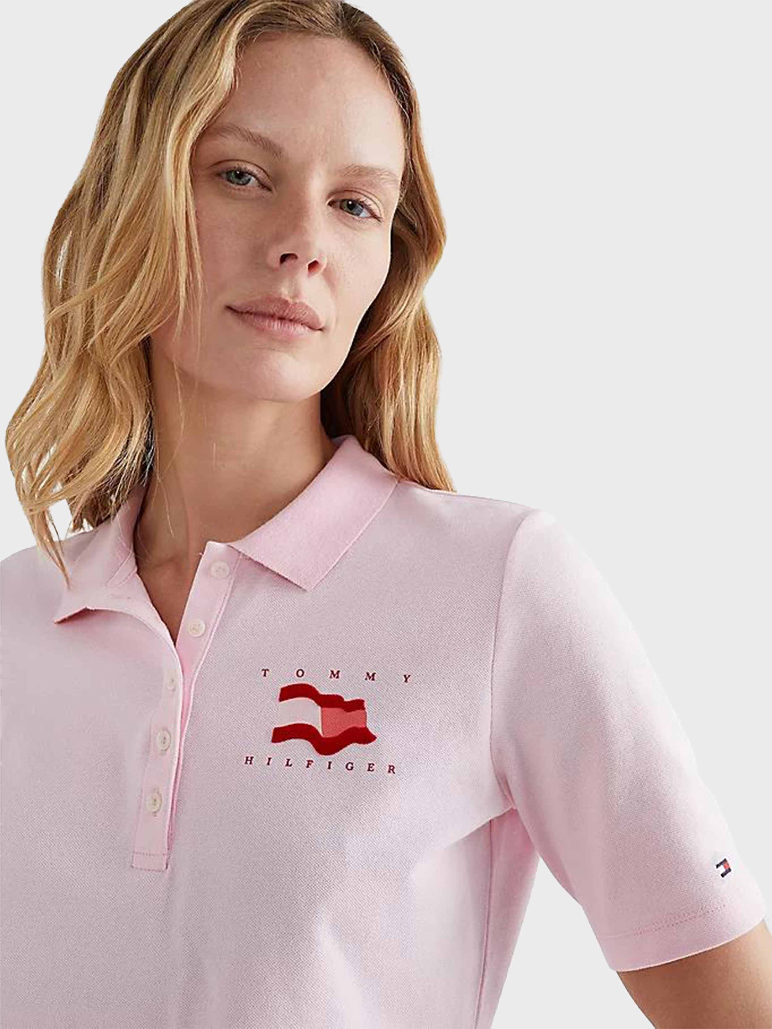 Tommy Hilfiger - Women's Flock Flag Polo Shirt Regular Fit - Image 10