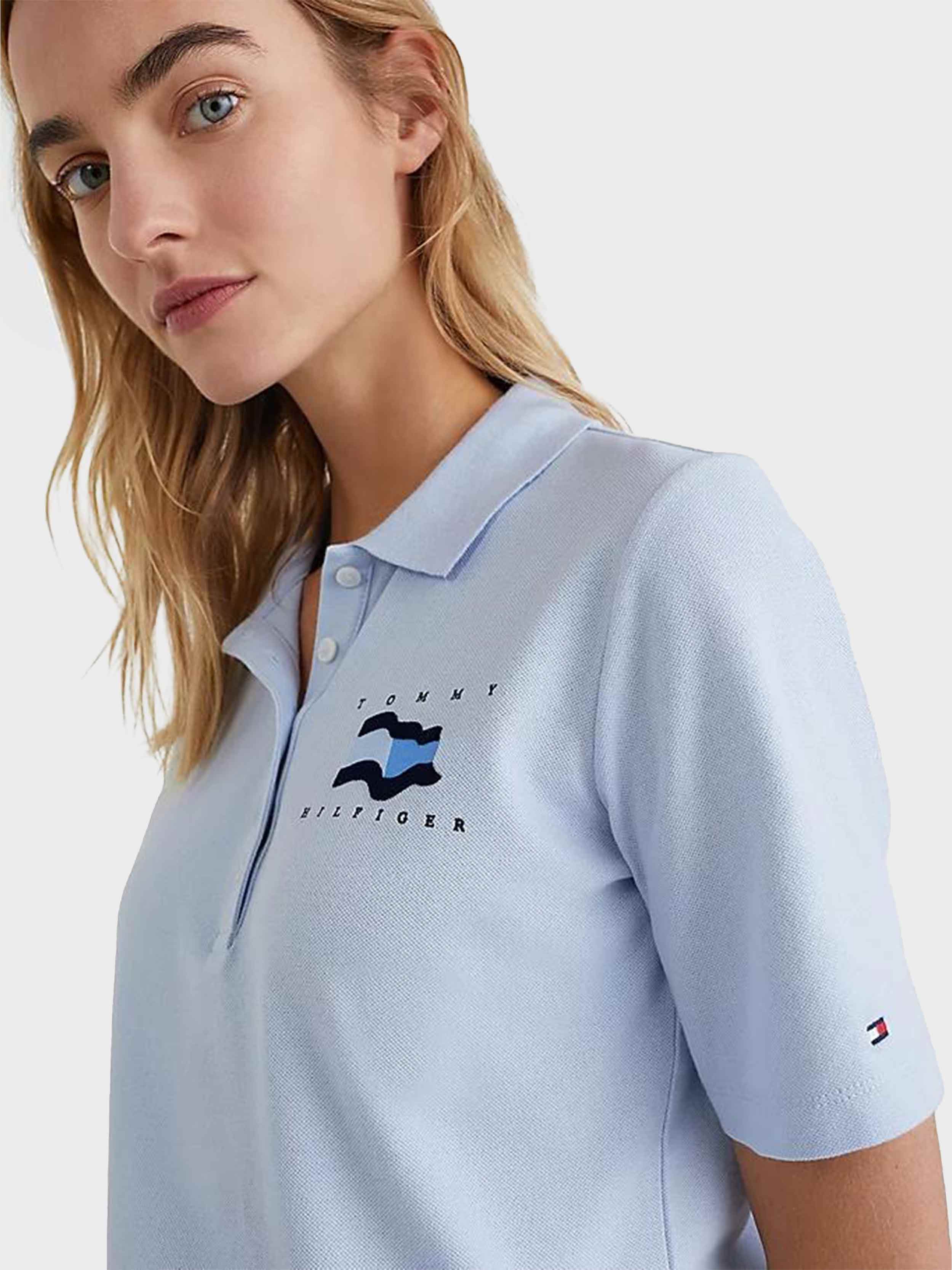 Tommy Hilfiger - Women's Flock Flag Polo Shirt Regular Fit - Image 5