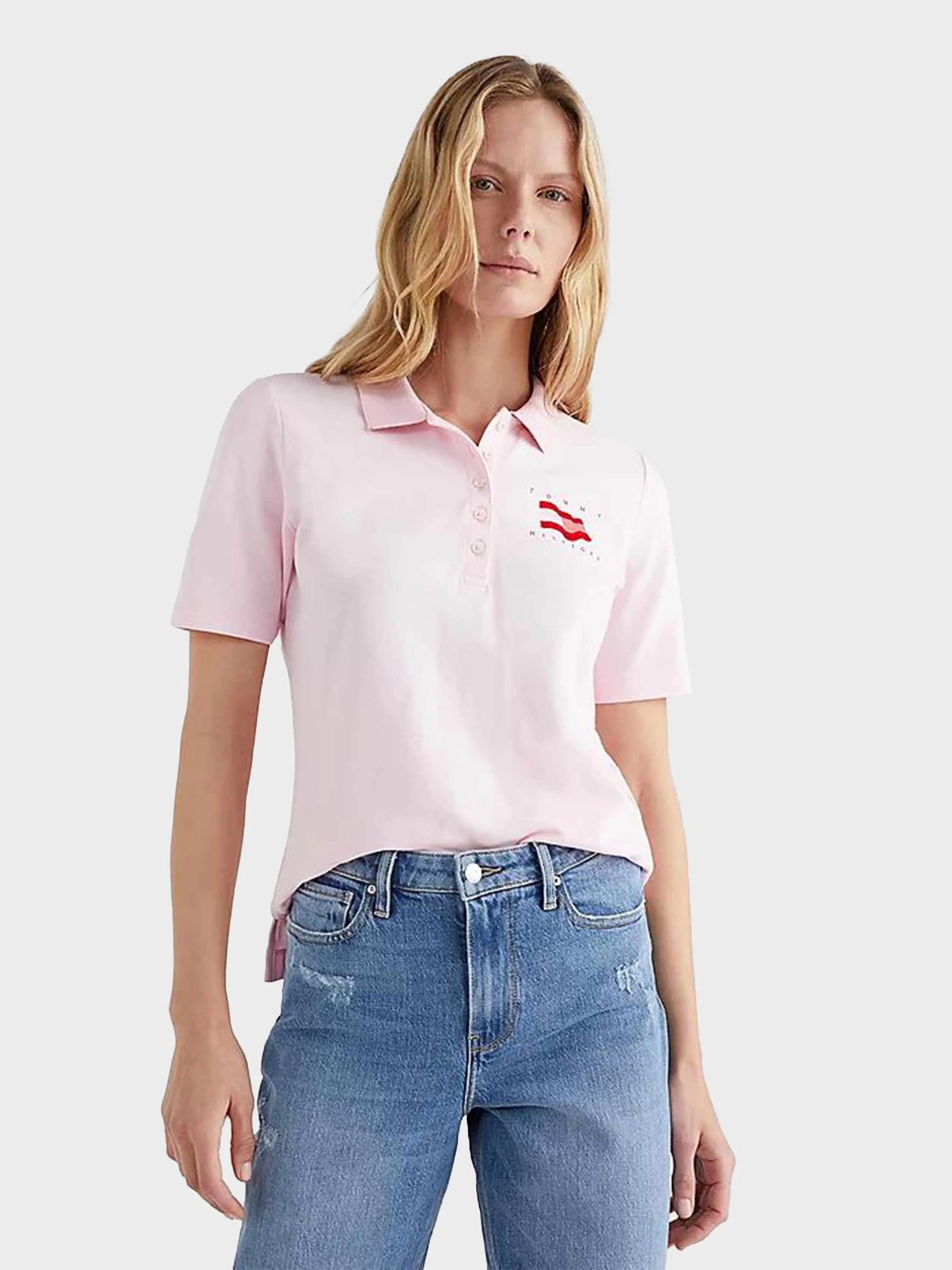 Tommy Hilfiger - Women's Flock Flag Polo Shirt Regular Fit - Image 9