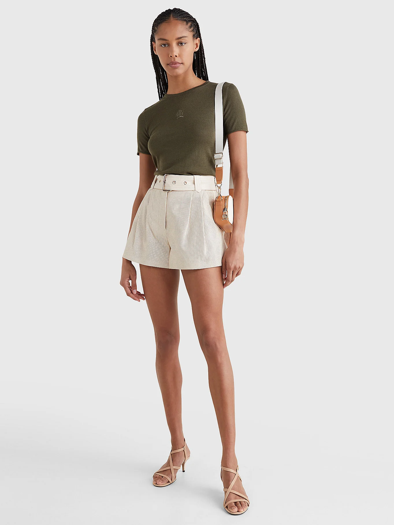 Tommy hilfiger - crest embroidery wool silk regular fit t-shirt - women - Image 4