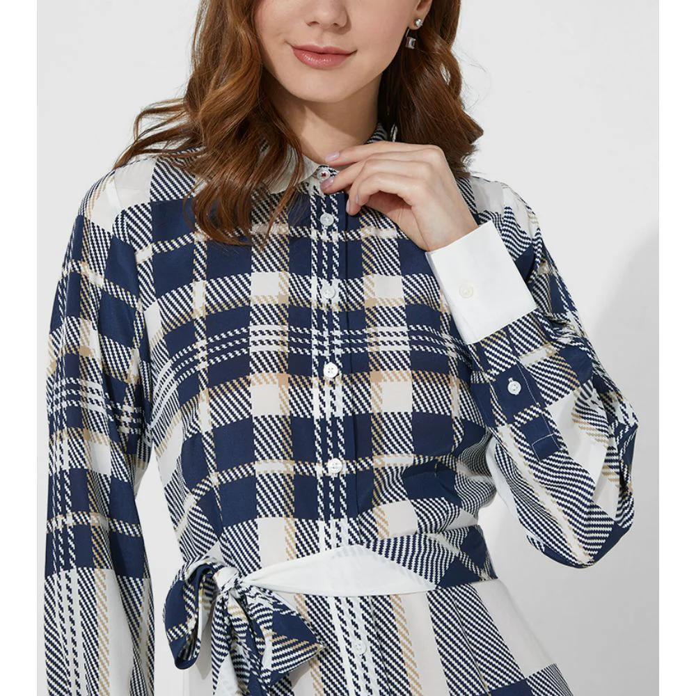 Tommy Hilfiger - Icons Silk Plaid Shirt Dress - Image 9