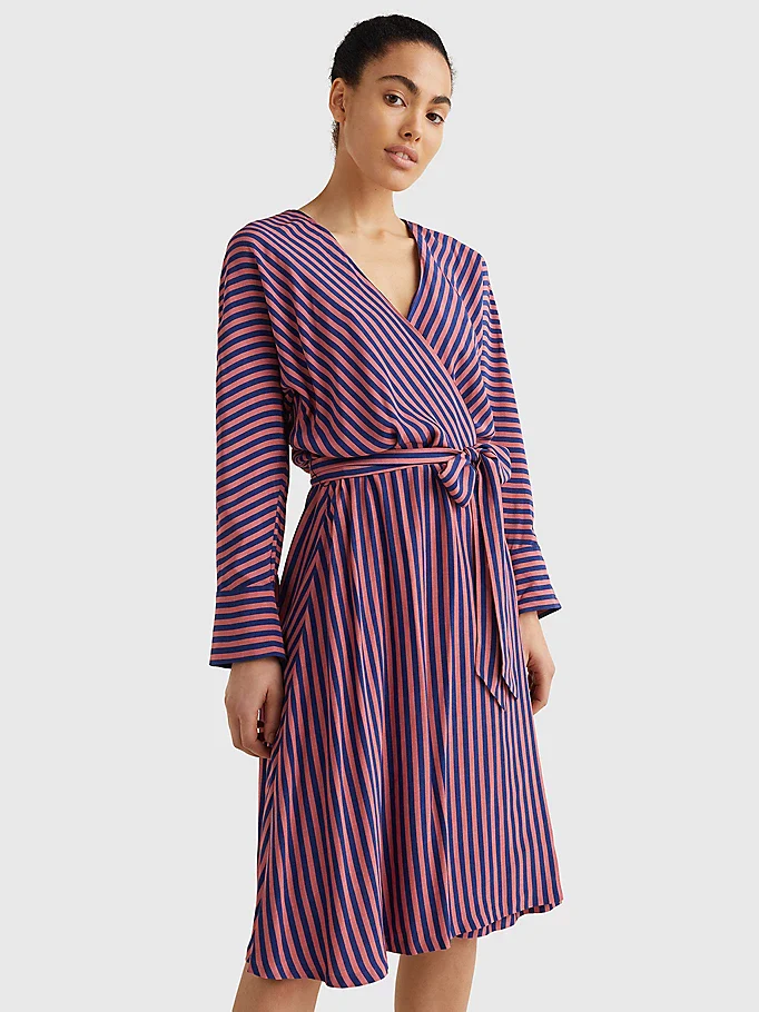 Tommy hilfiger - bandana knee length relaxed wrap dress - women - Image 2