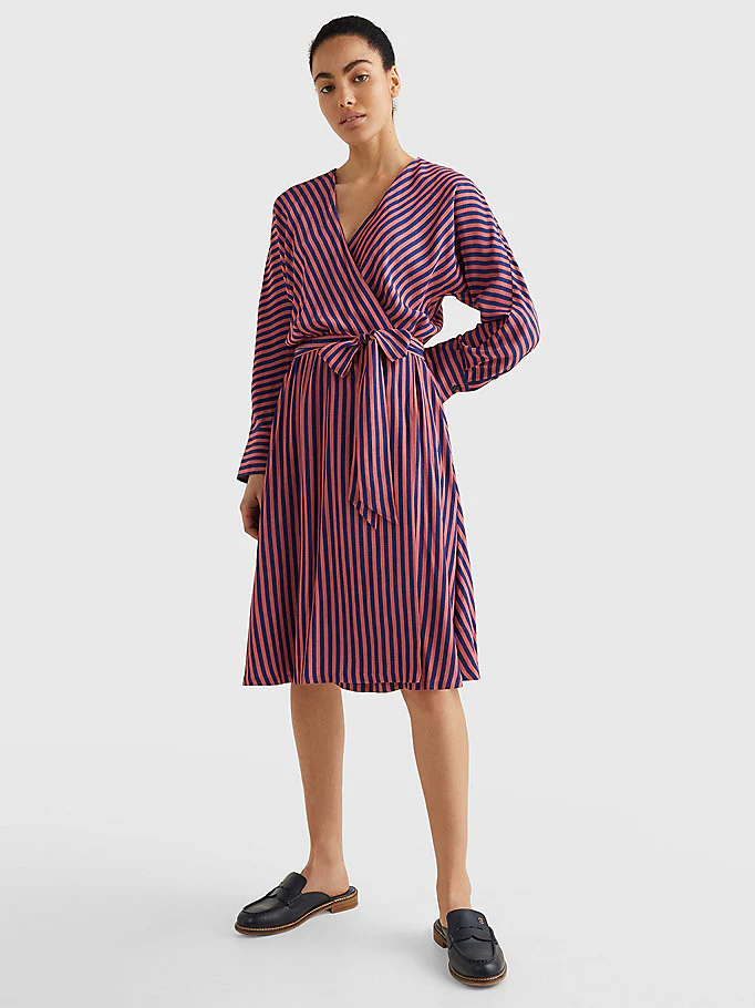 Tommy hilfiger - bandana knee length relaxed wrap dress - women - Image 5
