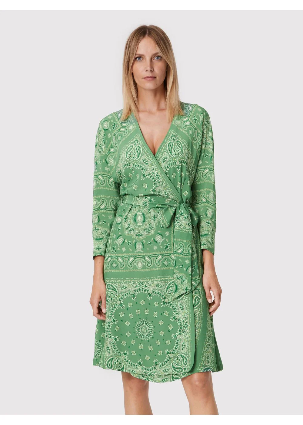 Tommy hilfiger - bandana knee length relaxed wrap dress - women - Image 7