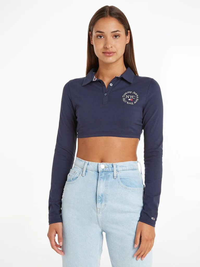 Tommy Hilfiger Jeans - Super Cropped Fit Long Sleeve Polo - Image 2