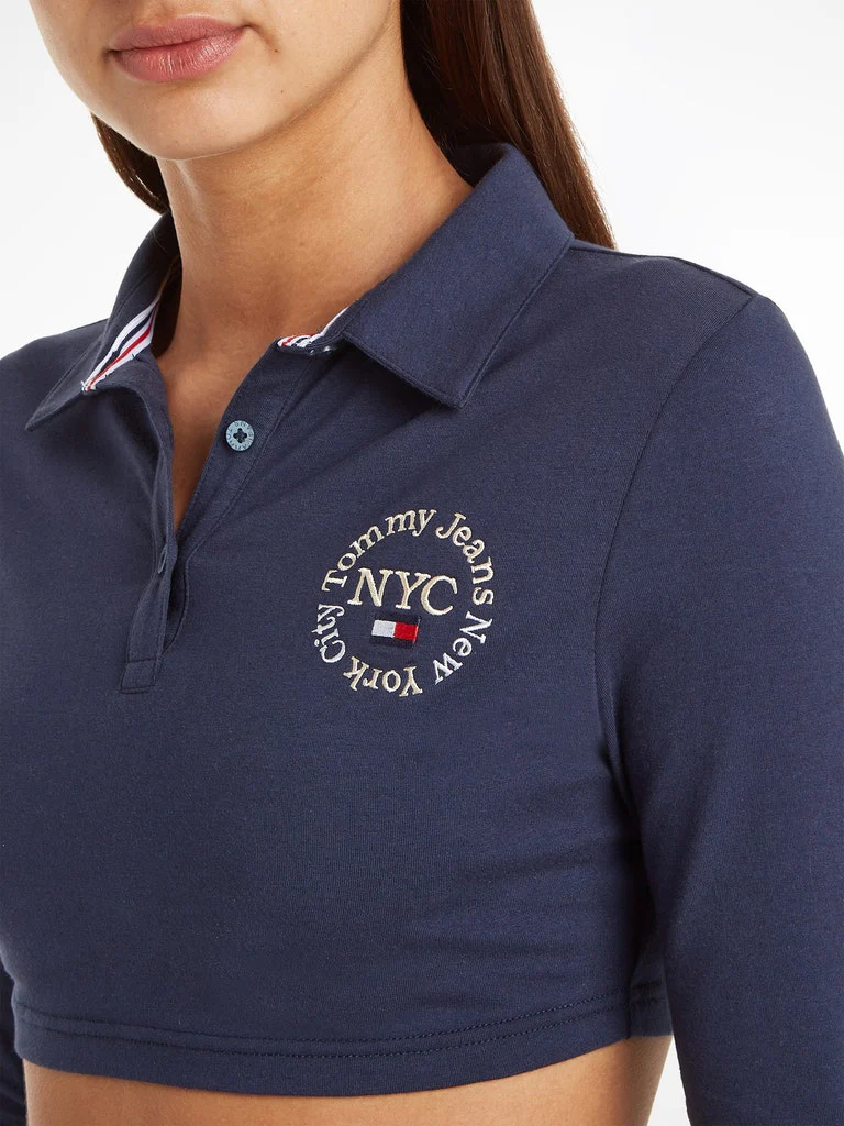 Tommy Hilfiger Jeans - Super Cropped Fit Long Sleeve Polo - Image 4