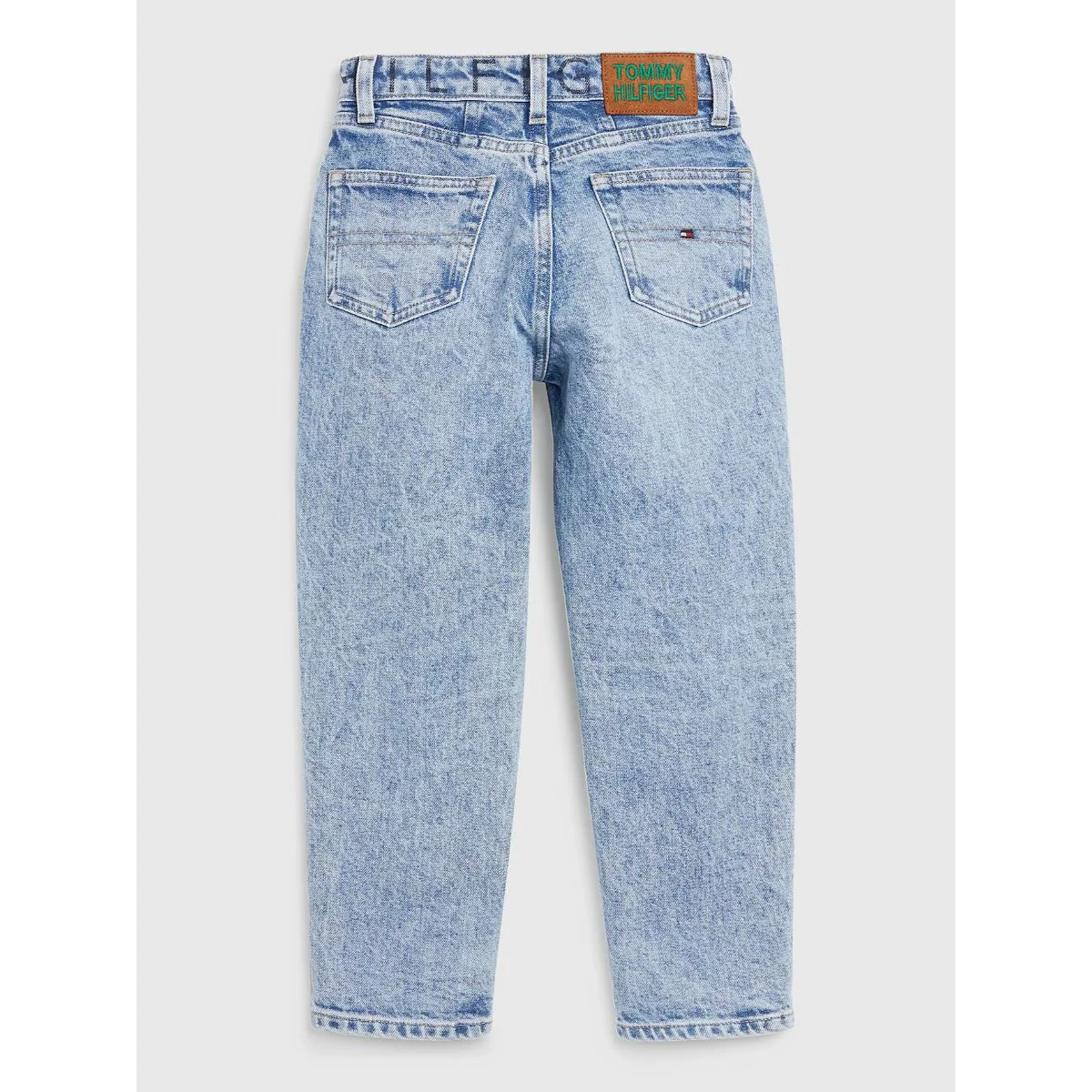 Tommy Hilfiger  - Girls -  High Rise Tapered Logo Waist Jeans - Image 2