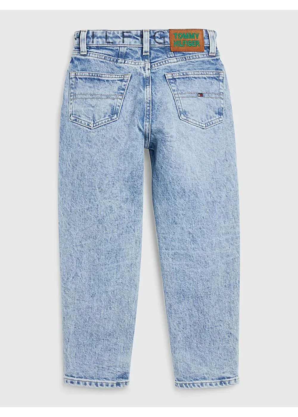 Tommy Hilfiger  - Girls -  High Rise Tapered Logo Waist Jeans - Image 4