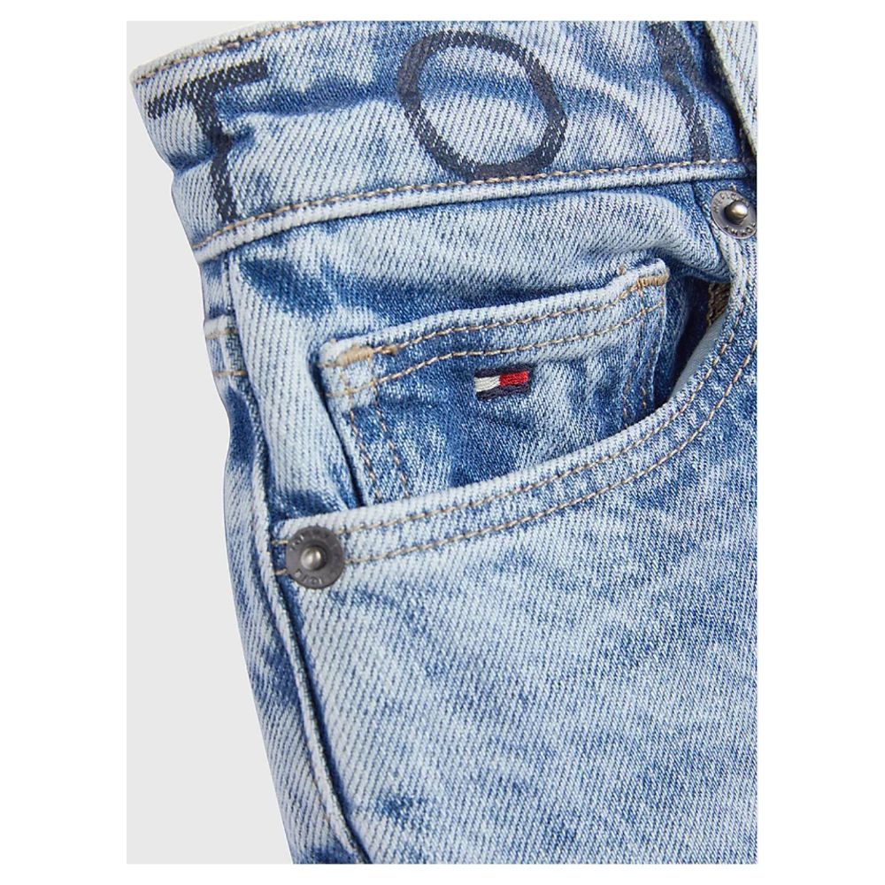 Tommy Hilfiger  - Girls -  High Rise Tapered Logo Waist Jeans - Image 6