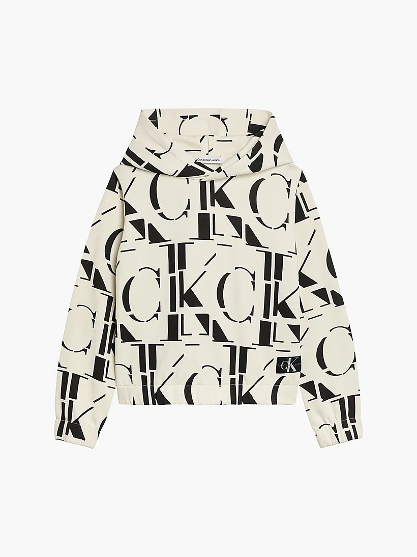 Calvin Klein  - Girls -  Monogram Logo Printed Hoodie Regular Fit - Image 2