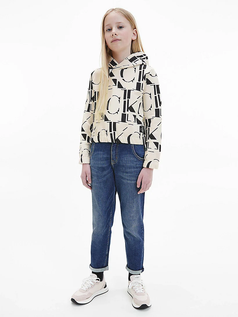 Calvin Klein  - Girls -  Monogram Logo Printed Hoodie Regular Fit - Image 5