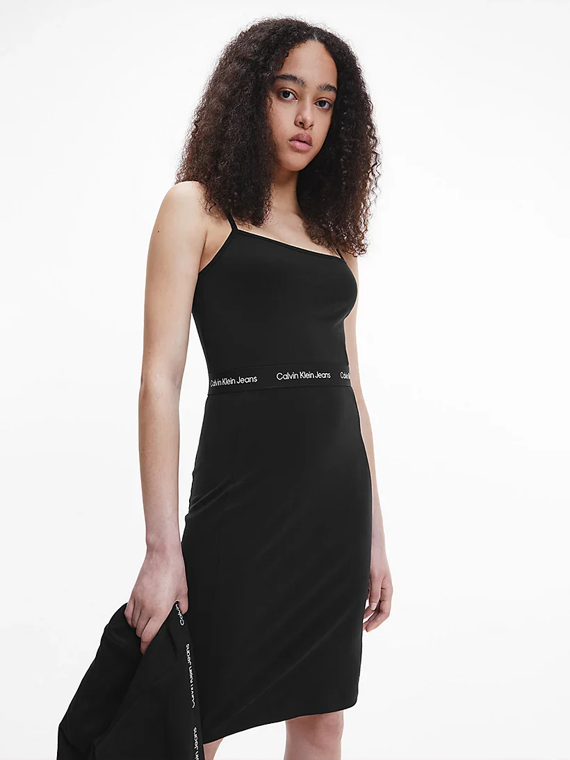 Calvin Klein Jeans - logo tape strappy dress slim fit - women - Image 5