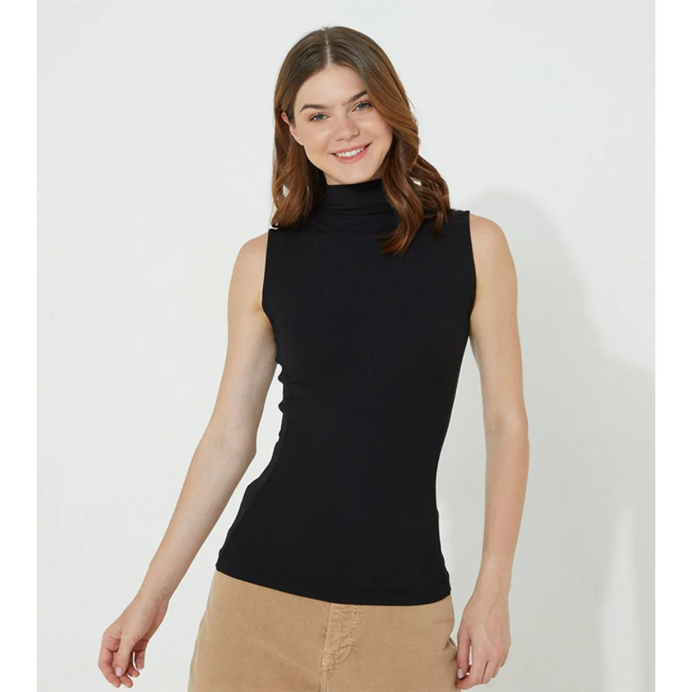 Calvin klein - modal rib soft mock neck top - women - Image 2