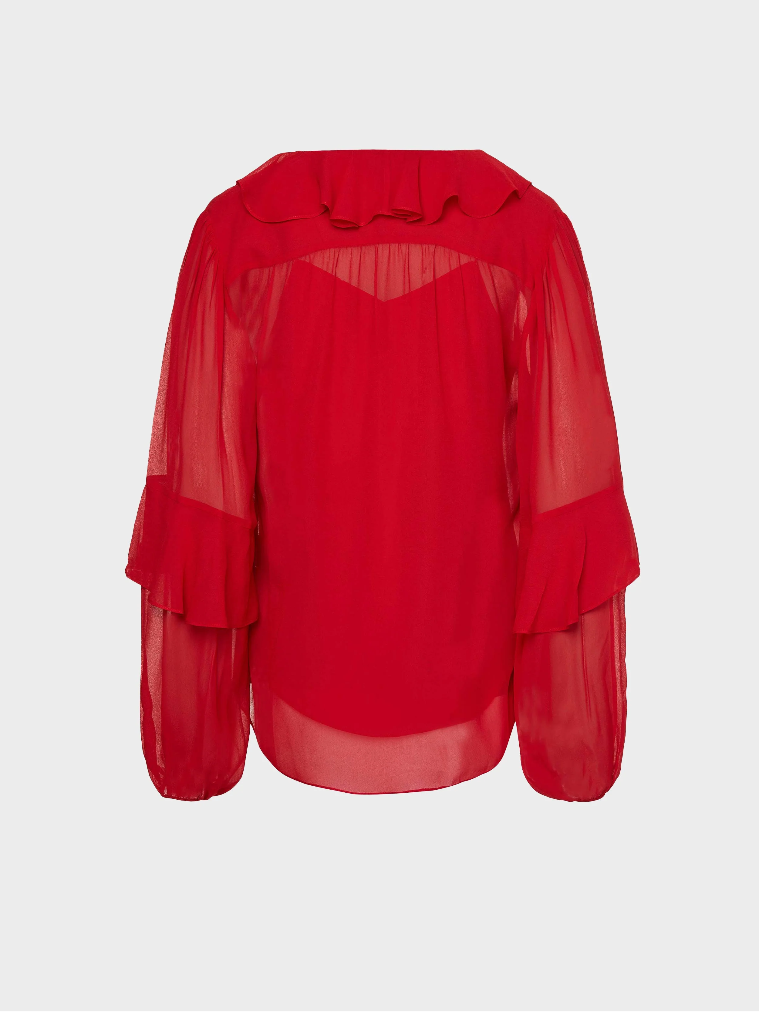 Tommy Hilfiger - Women's Sheer Ruffle Relaxed Fit Blouse - Image 6