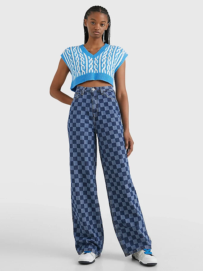 Tommy Hilfiger Jeans - Claire High Rise Wide Checkboard Jeans - Image 3