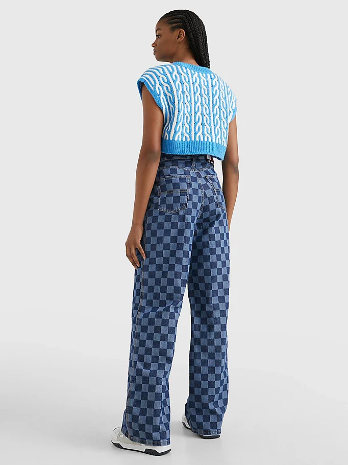 Tommy Hilfiger Jeans - Claire High Rise Wide Checkboard Jeans - Image 5