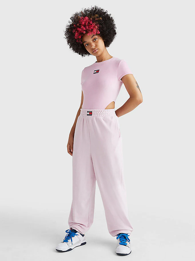 Tommy Hilfiger Jeans - High Leg Logo Velour Bodysuit - Image 4