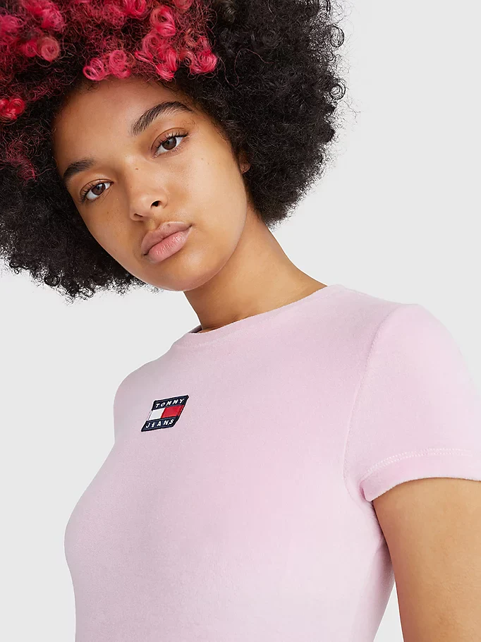 Tommy Hilfiger Jeans - High Leg Logo Velour Bodysuit - Image 5