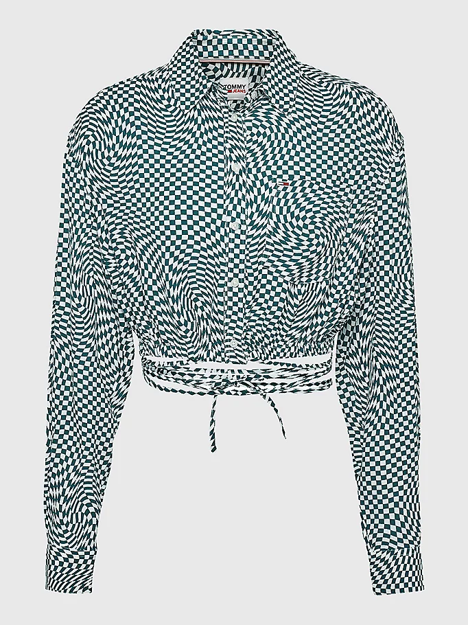 Tommy Hilfiger Jeans - Checkerboard Tie Cropped Shirt - Image 2