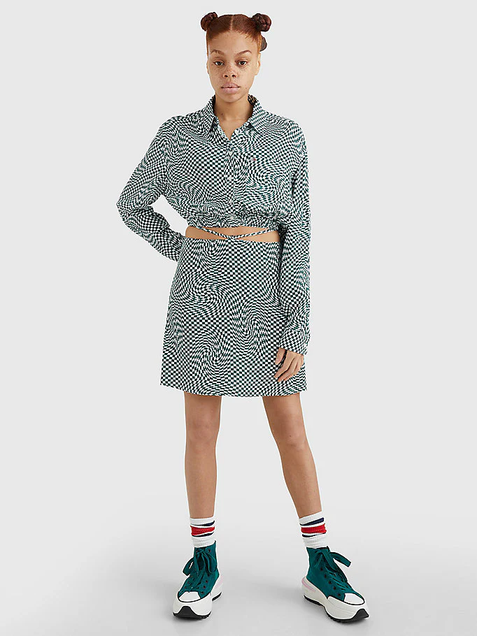 Tommy Hilfiger Jeans - Checkerboard Tie Cropped Shirt - Image 3