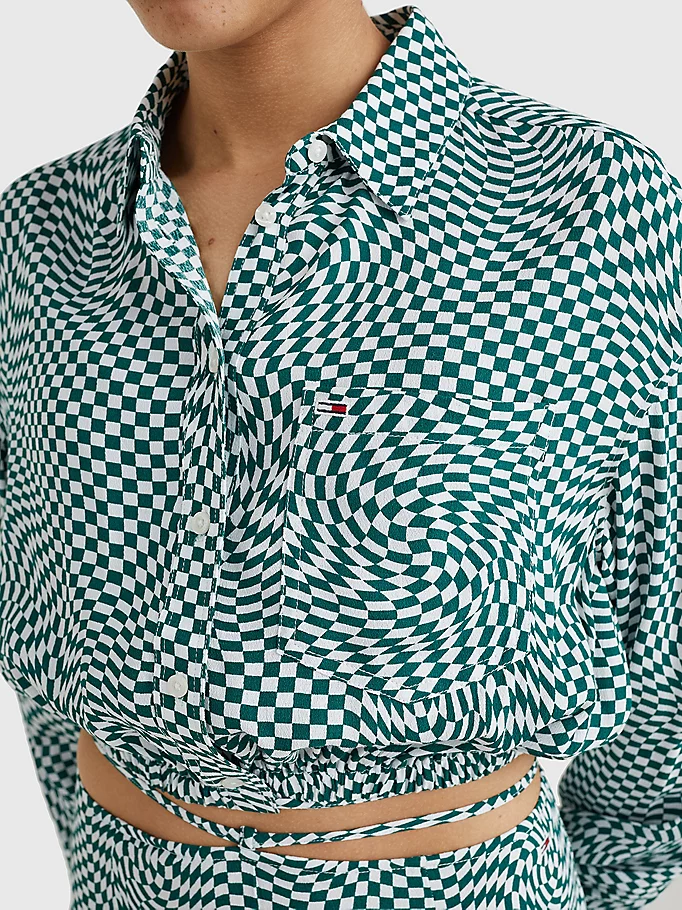 Tommy Hilfiger Jeans - Checkerboard Tie Cropped Shirt - Image 6