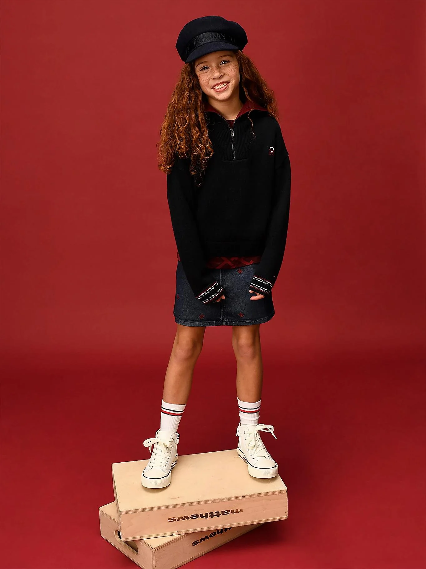 Tommy Hilfiger - Girls'  Monogram Embroidery Denim Skirt - Image 3