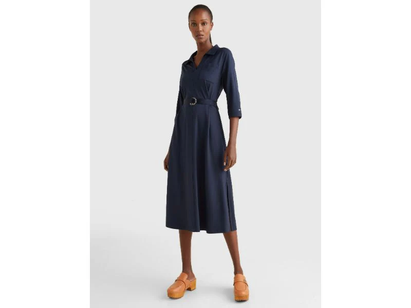 Tommy hilfiger - three quarter sleeve midi shirt dress regular fit - women - women