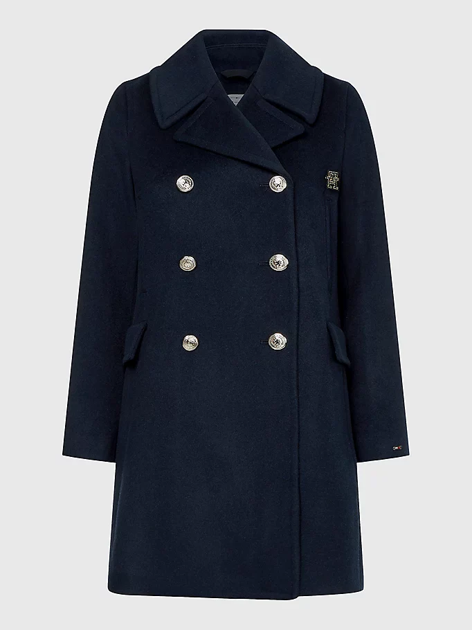 Tommy Hilfiger - Monogram Double Breasted Long Peacoat Regular Fit - Image 2