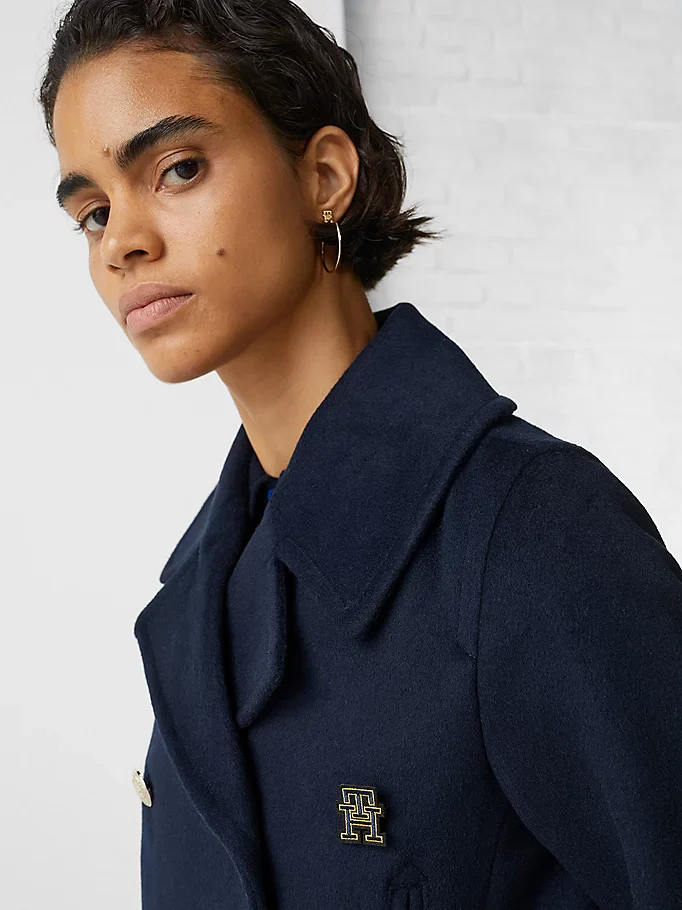 Tommy Hilfiger - Monogram Double Breasted Long Peacoat Regular Fit - Image 5