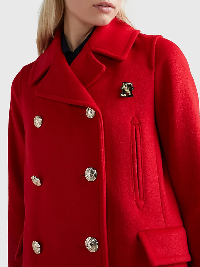 Tommy Hilfiger - Monogram Double Breasted Long Peacoat Regular Fit - Image 9