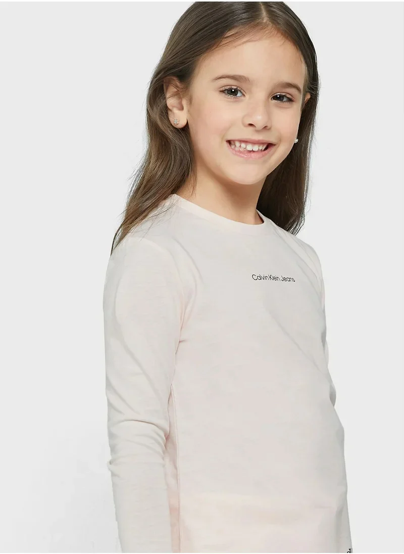 Calvin Klein  - Girls -  Organic Cotton Long Sleeve T - Shirt Regular Fit - Image 8