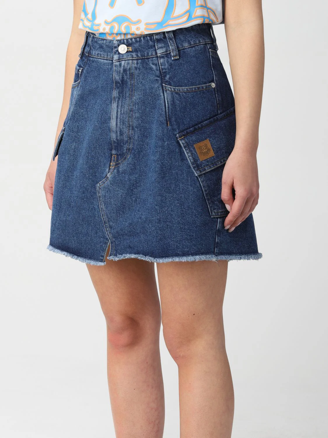 Kenzo - Tiger Patch Denim Skirt - Image 4