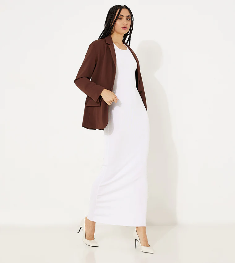 Calvin Klein - Sensual Fitted Solid Maxi Dress - Image 5