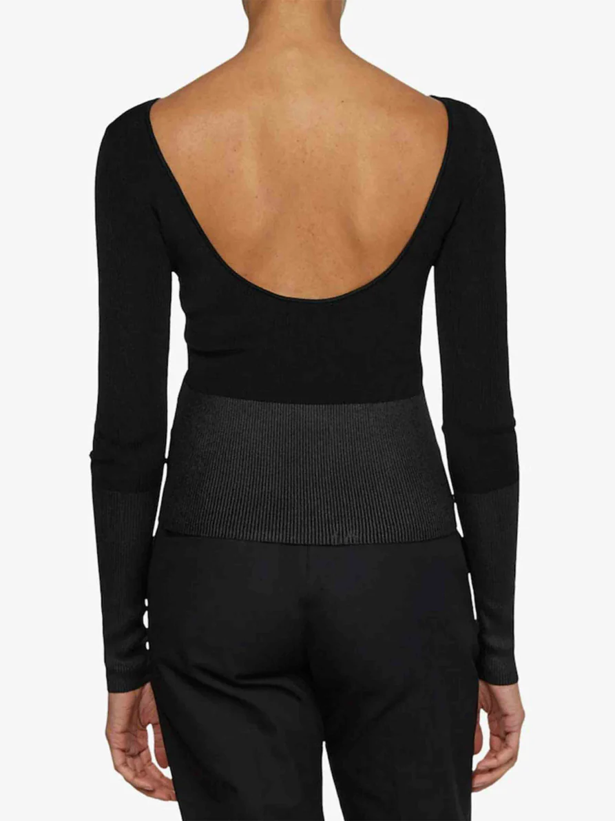 Calvin Klein - Women's Coated Open Back Ribbed Sweater - Image 3