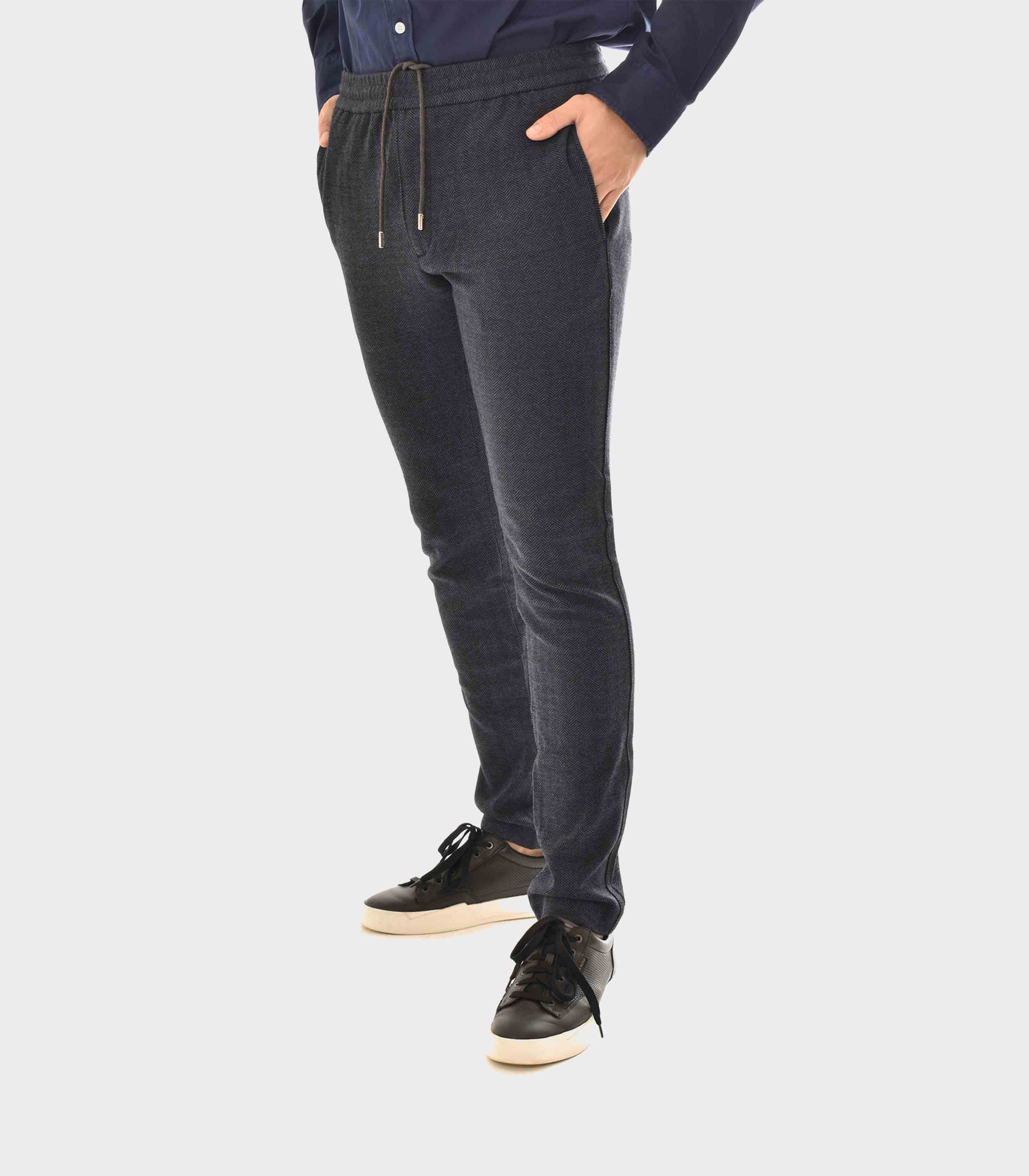 Tommy Hilfiger - Men's Herringbone Slim Fit Pull-On Trousers - Image 3