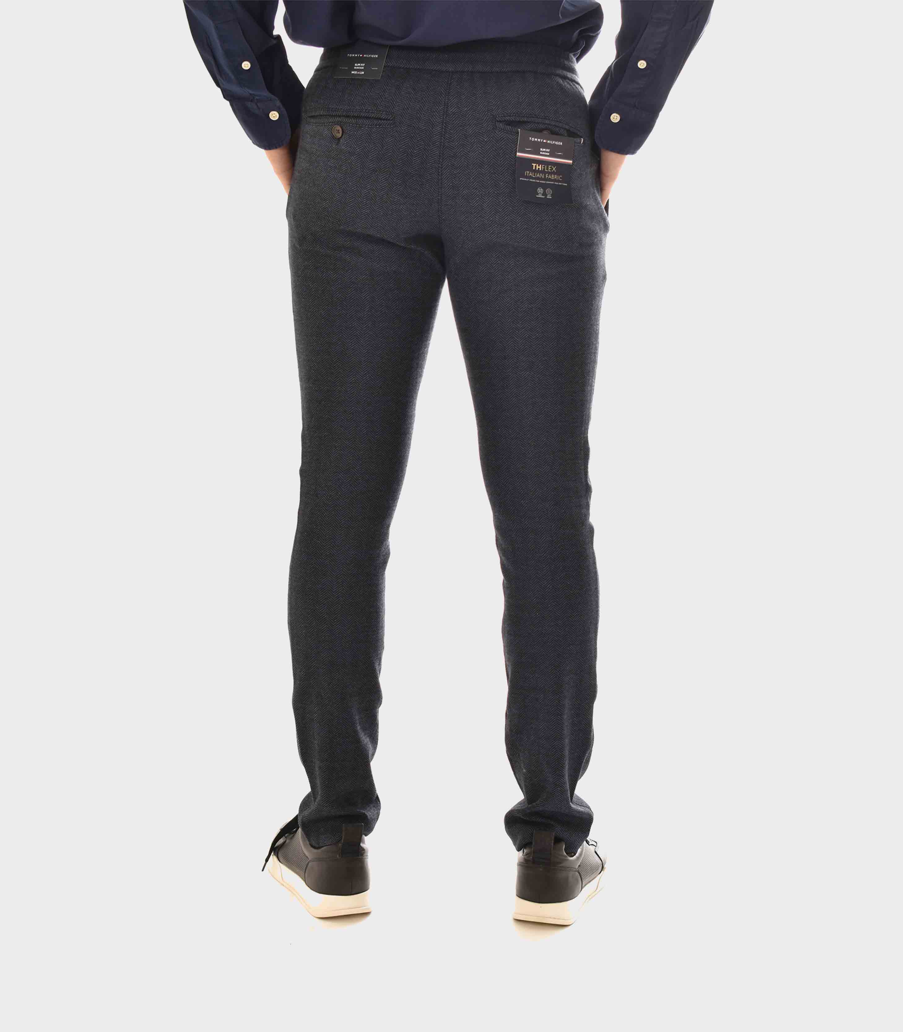 Tommy Hilfiger - Men's Herringbone Slim Fit Pull-On Trousers - Image 4