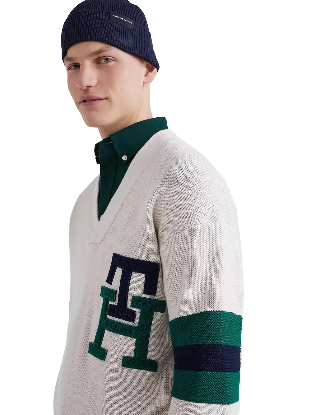 Tommy Hilfiger - Men's Stripe Crew Neck Relaxed Fit Jumper - Image 12