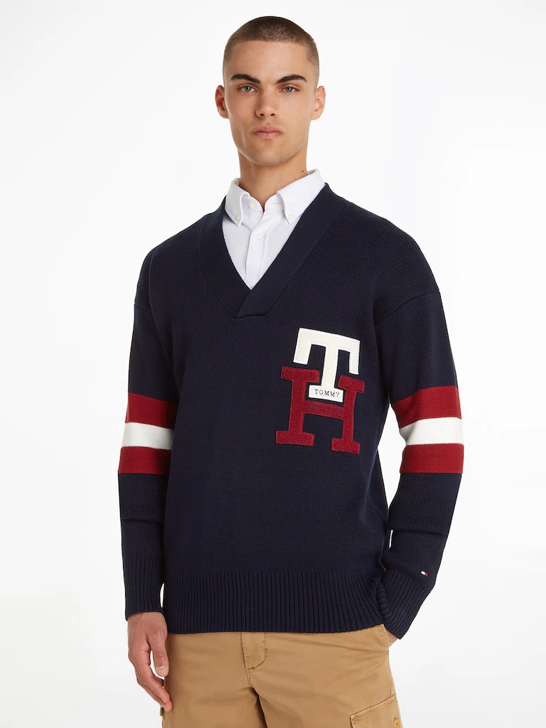 Tommy Hilfiger - Men's Stripe Crew Neck Relaxed Fit Jumper - Image 2